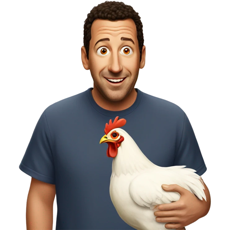 Adam Sandler with a chicken emoji