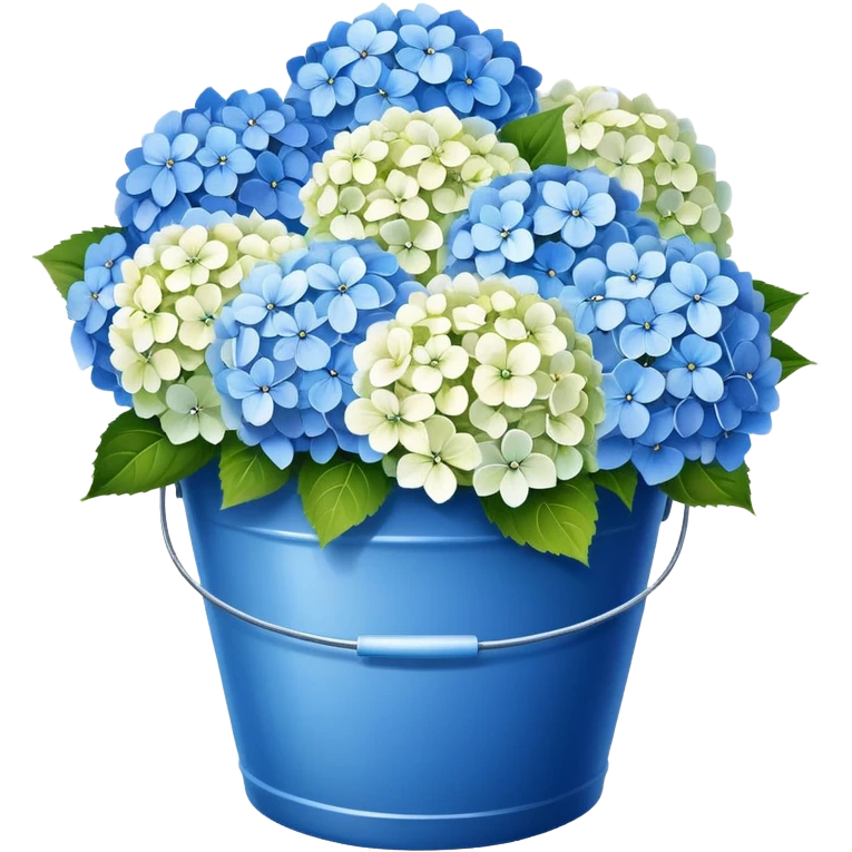Blue and white hydrangeas Flower bucket emoji