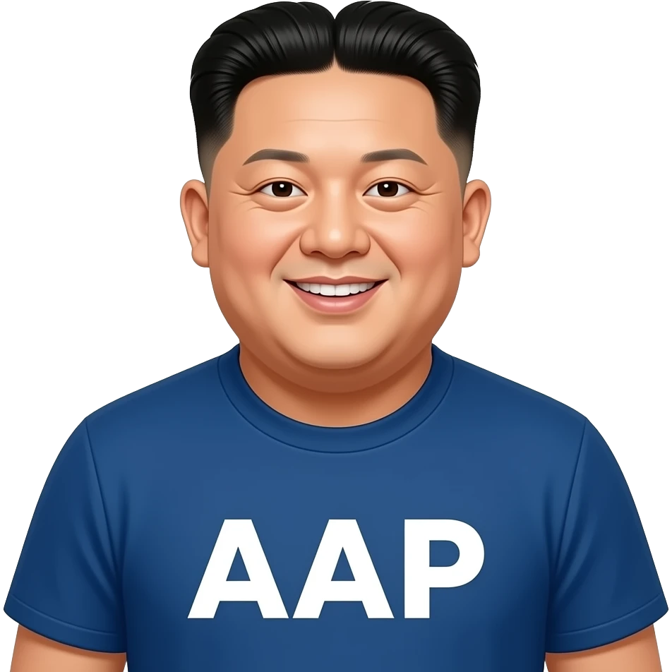 Kin Jong un wearing AAP tshirt emoji