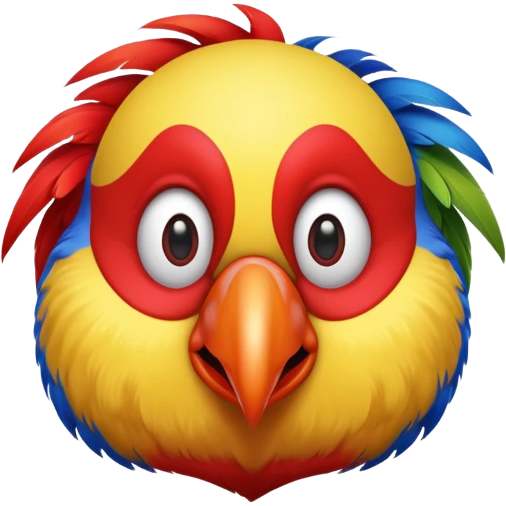 funny parrot wearing a clown nose emoji