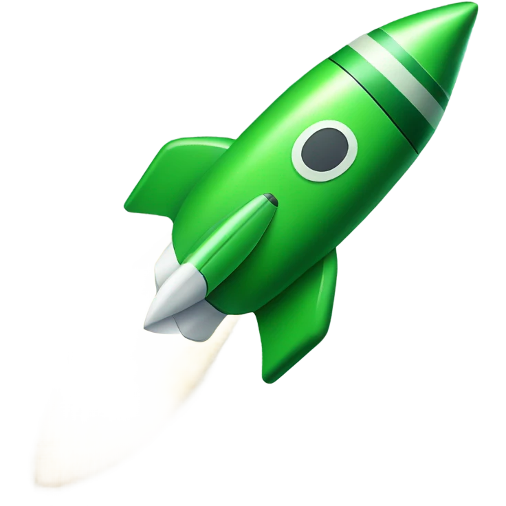 green rocket ship emoji