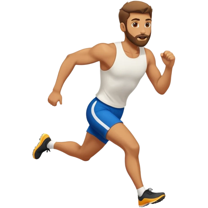 Tan guy with short beard sprinting  emoji