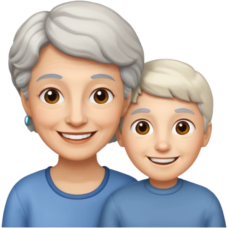 lo mismo que estas haciendo solo coloca alado de la abuela un hombre joven  emoji