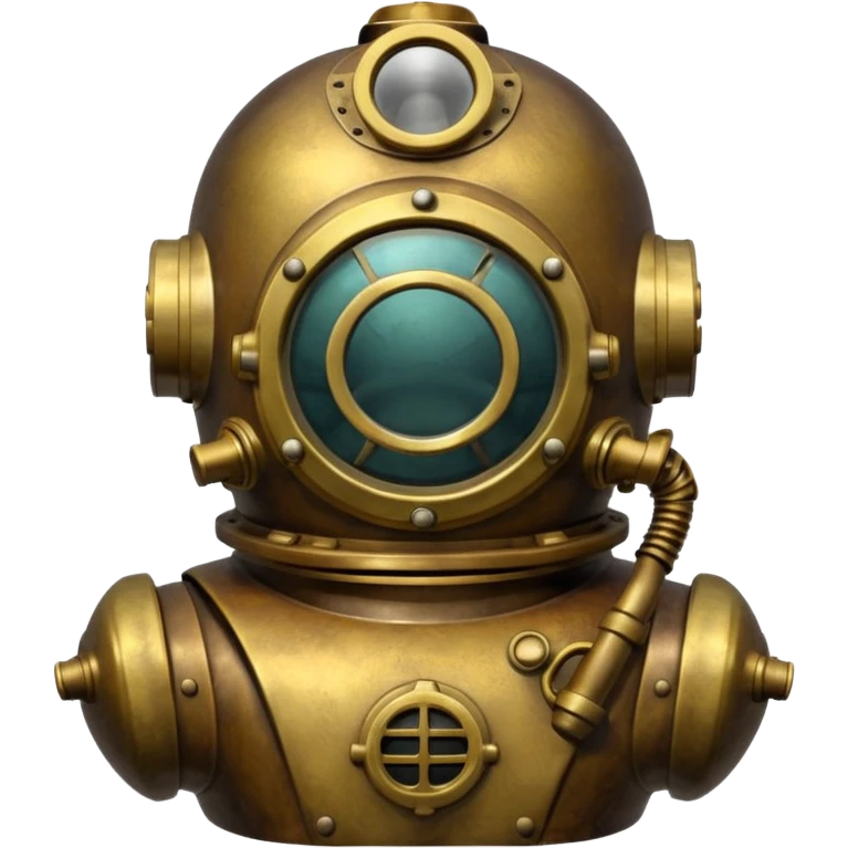 Classic brass diving helmet with diver suit emoji