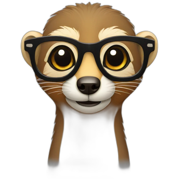 A mongoose with glasses. emoji