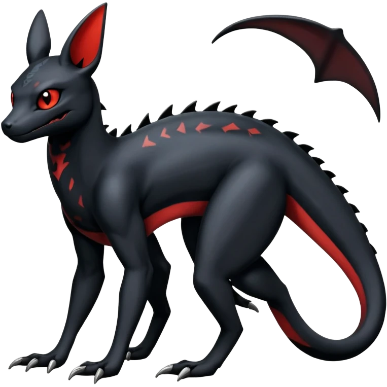 Dark Edgy Salandit-Umbreon-Fakémon-hybrid-creature (full body)  emoji