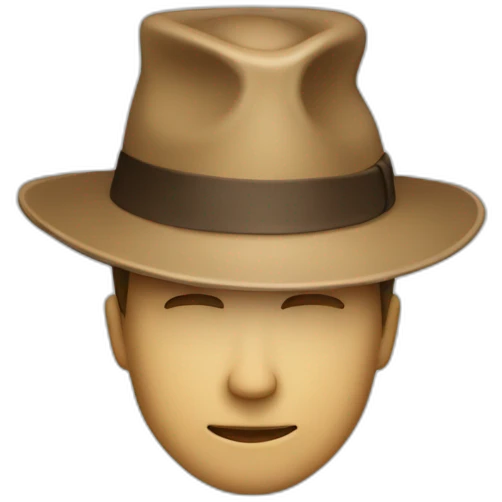 A person wering a hat a small emoji