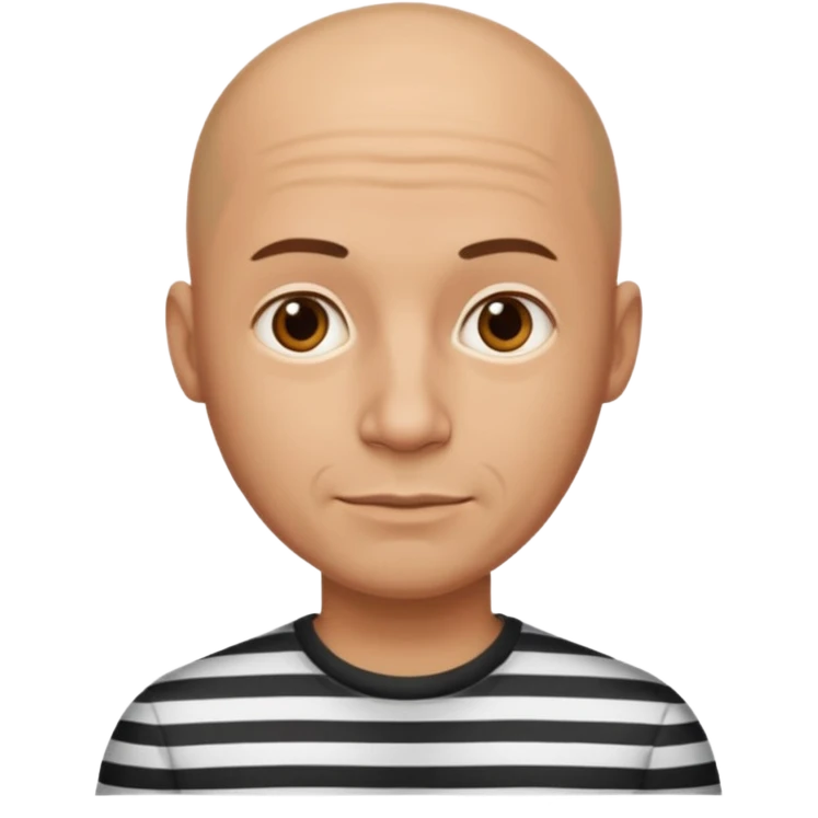 bald man with striped shirt emoji