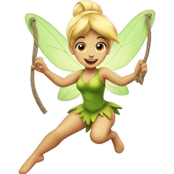 TinkerBell playing bungee emoji