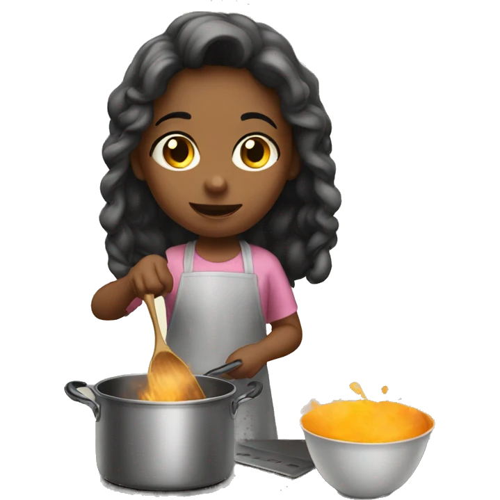 Little girl cooking  emoji