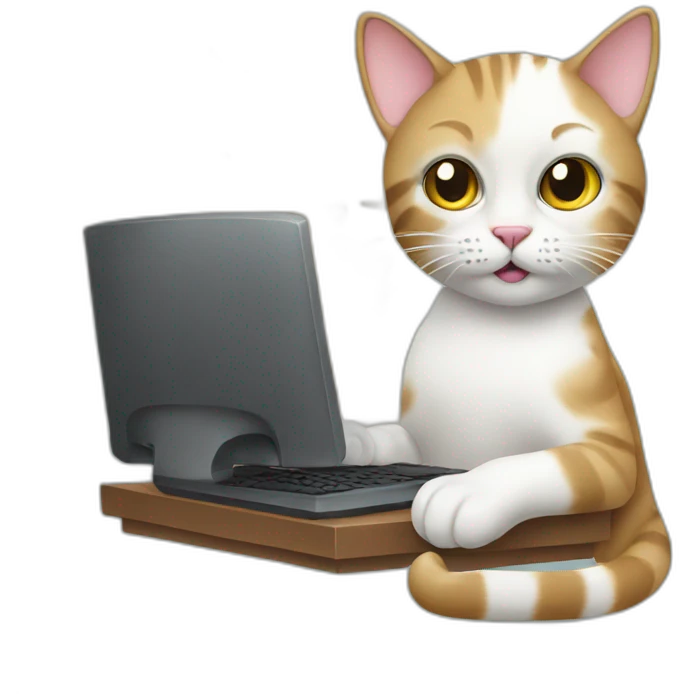 cat with computer emoji
