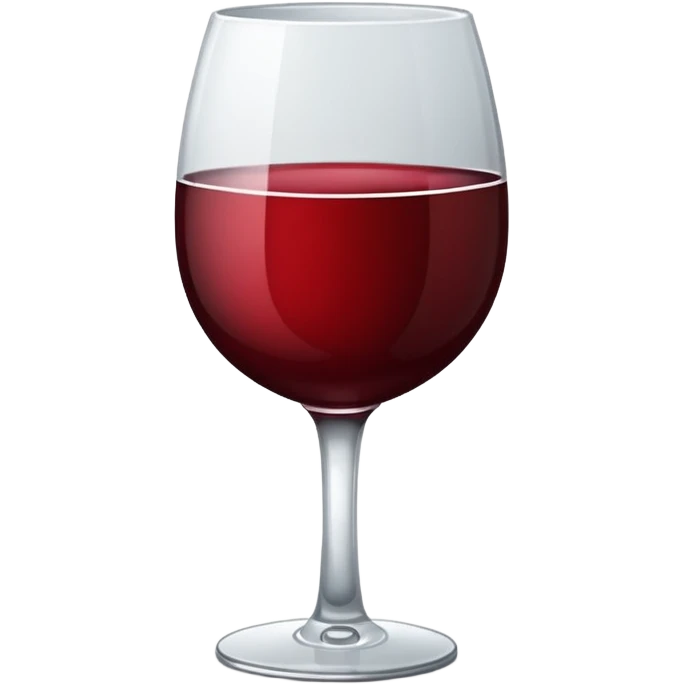 glass of wine in sticker style with a white stroke around that a little shadow emoji