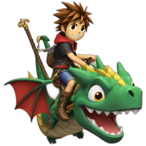 Sora KH riding a dragon emoji
