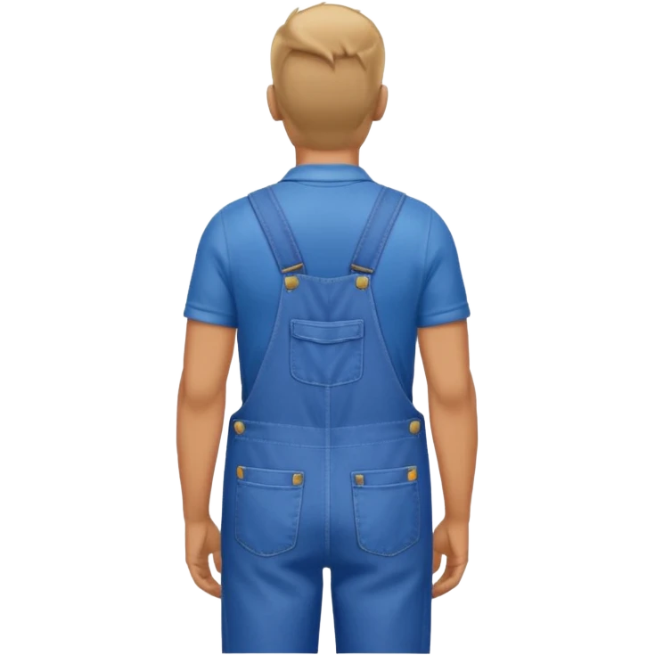 man in blue overalls facing away emoji