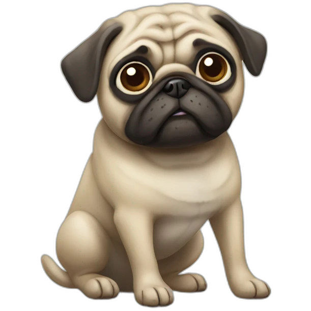 old Pug, full body emoji