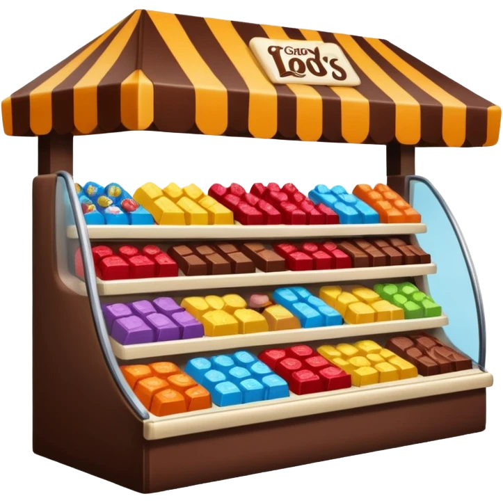 supermarket stand with chocolates and sweets emoji