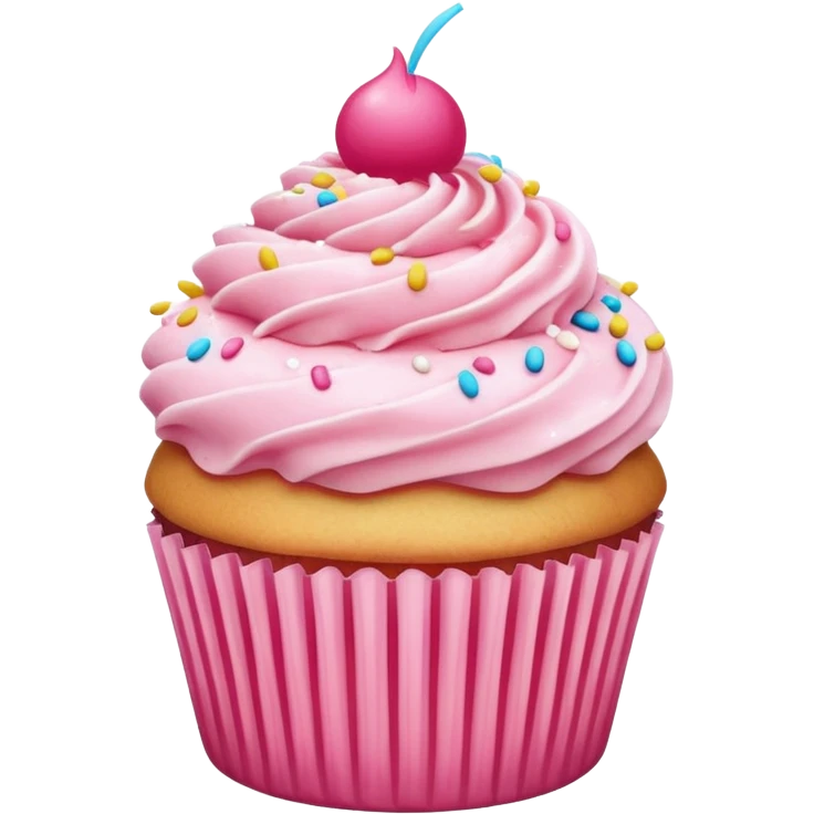 Cupcake with pink icing emoji