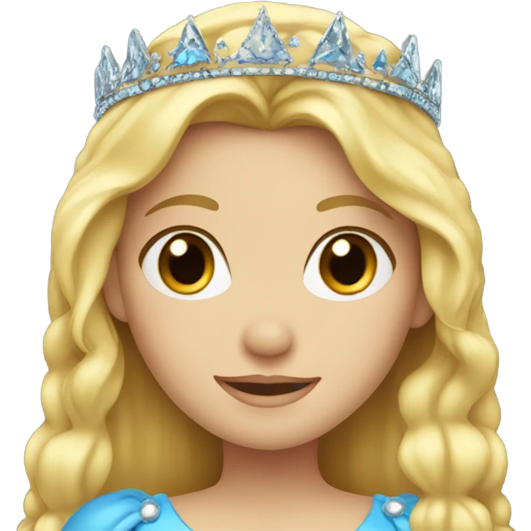 Blonde princess with blue eyes and crown emoji