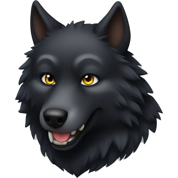 Fat furry anthropomorphic black wolf  emoji