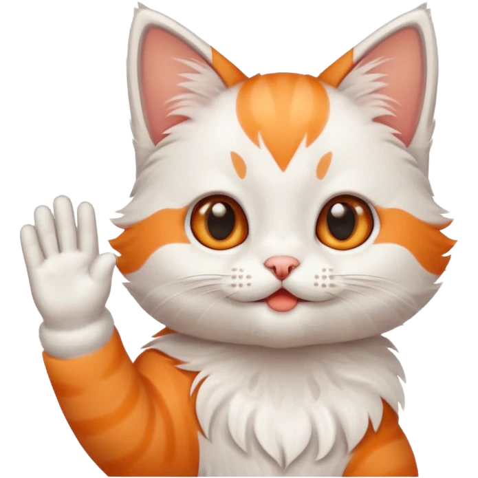 Kitten waving emoji