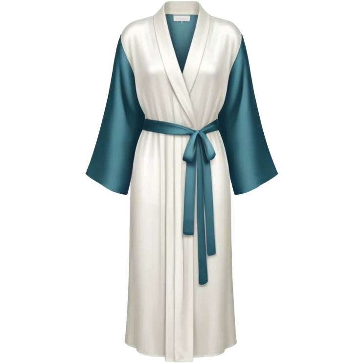 Plain white silk long robe, extra long sleeves, high definition emoji