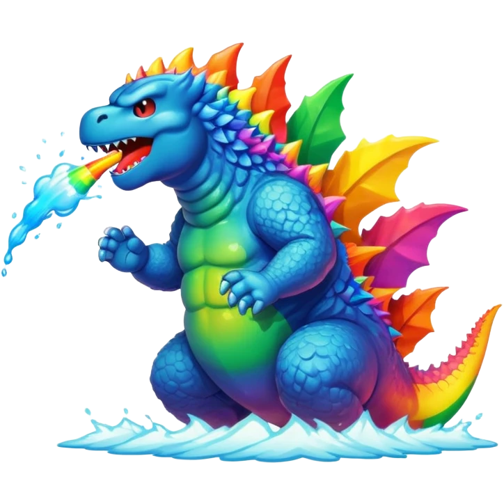 godzilla rainbow puke emoji