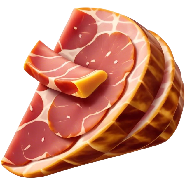 Cinematic Realistic Jam√≥n Serrano Dish Emoji, depicted as delicate, air-cured ham sliced thinly rendered with detailed textures and natural, inviting lighting. emoji