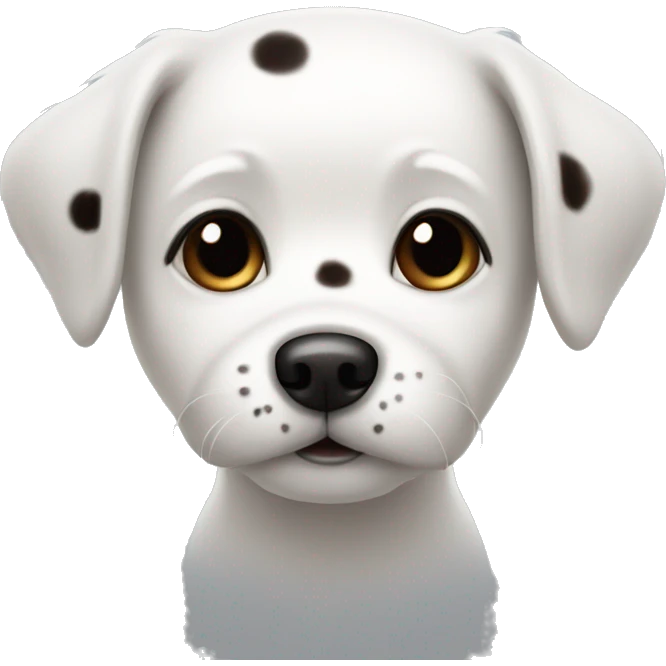 Small white dog whit black and brown spots  emoji