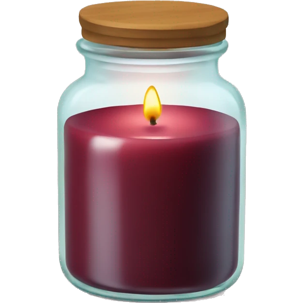 Maroon candle in glass jar  emoji