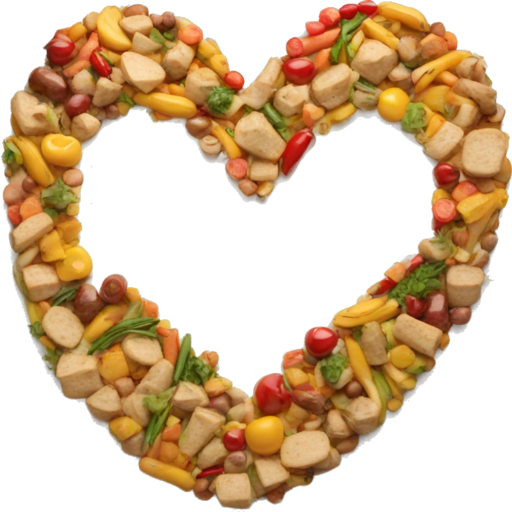 Heart made from food emoji