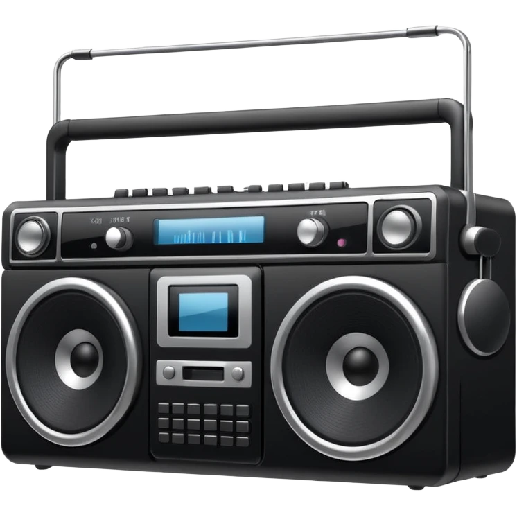boombox with dancing silhouette nearby emoji
