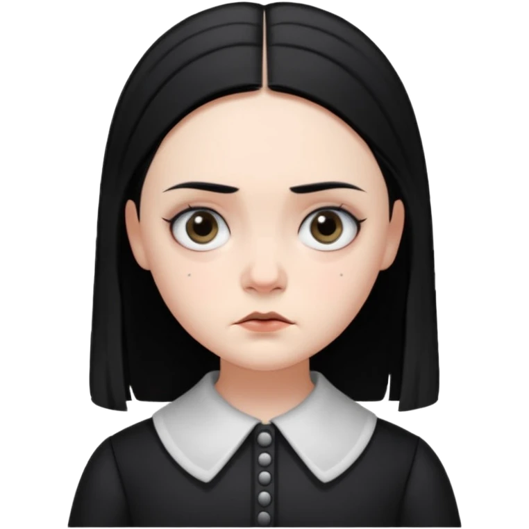 An emoji of Wednesday Addams emoji