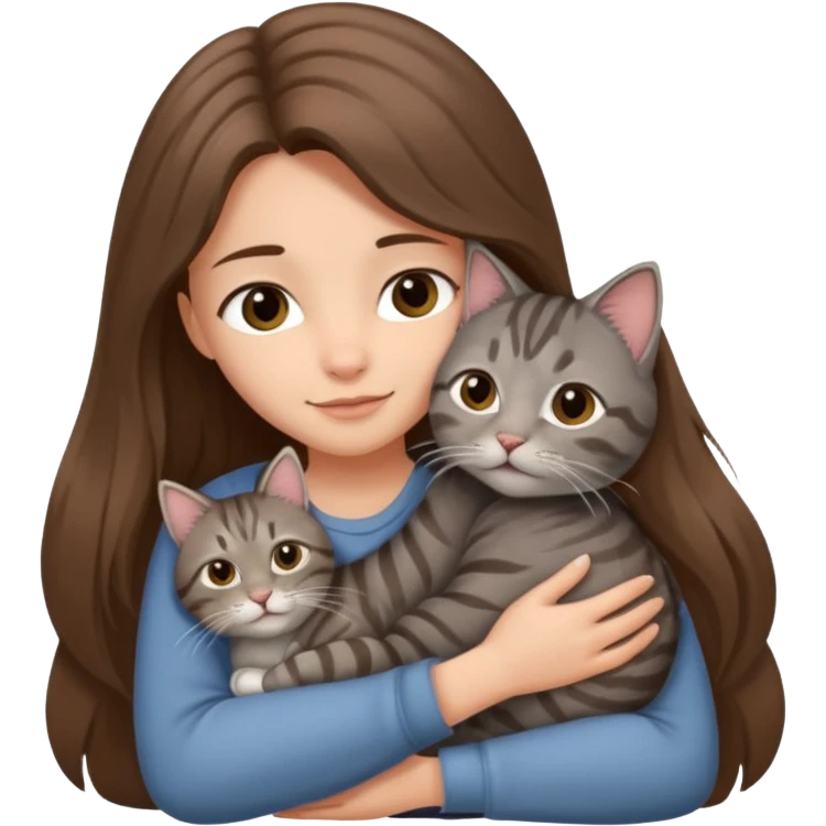 A girl love with his male cat emoji