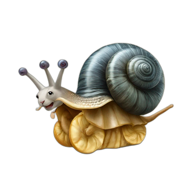 escargot sur lion emoji