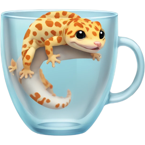 orange leopard gecko in a glass cup emoji