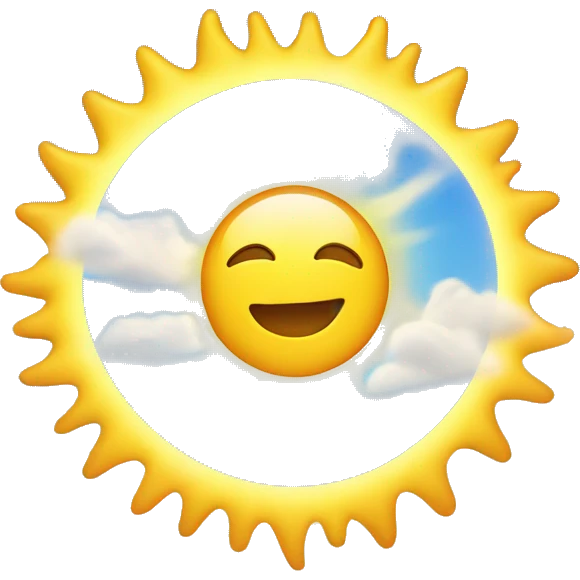 sun shining in the sky with clouds emoji