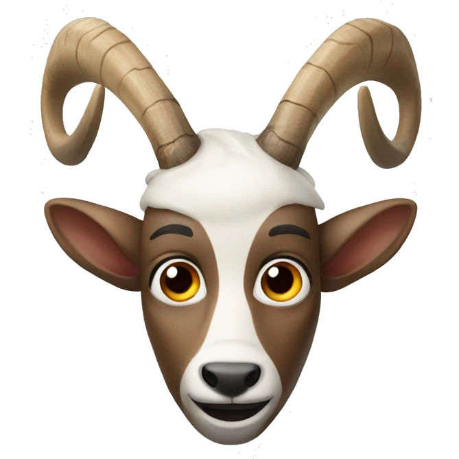 human male head with goat ears and roe deer antler emoji