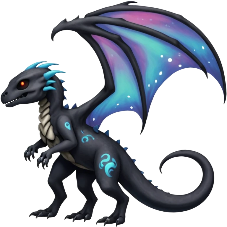 Nebulae Gothic Spooky Salandit-Cubone-Duskull-Noibat-Fakémon-hybrid-creature (full body)  emoji