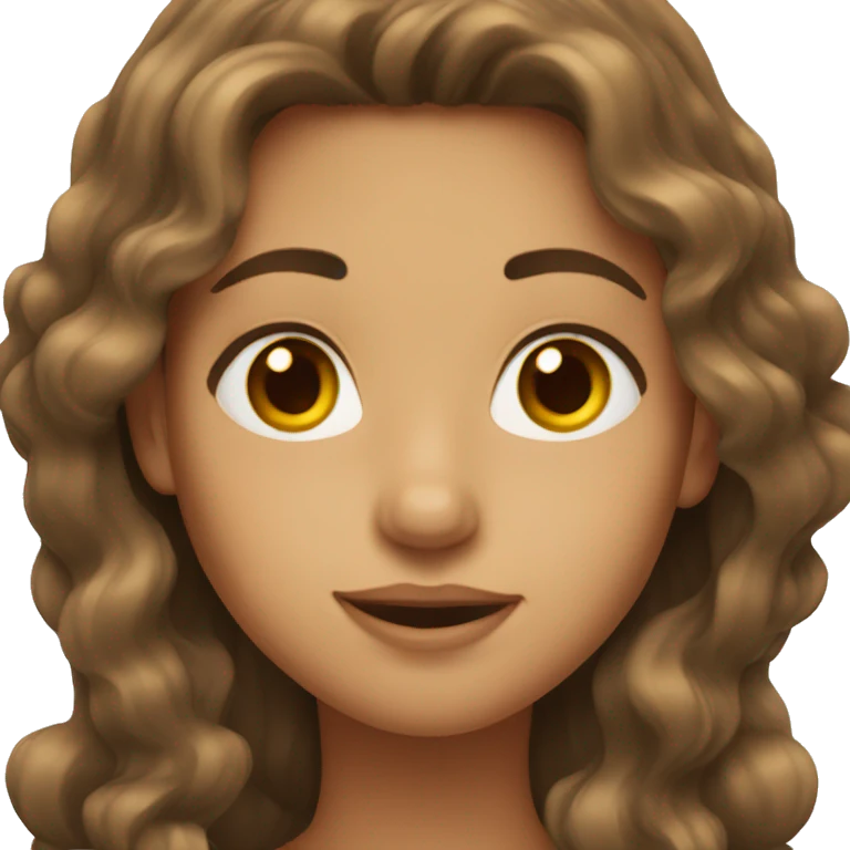 girl with long wavy brown hair emoji