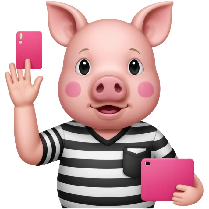 pig referee showing red card emoji