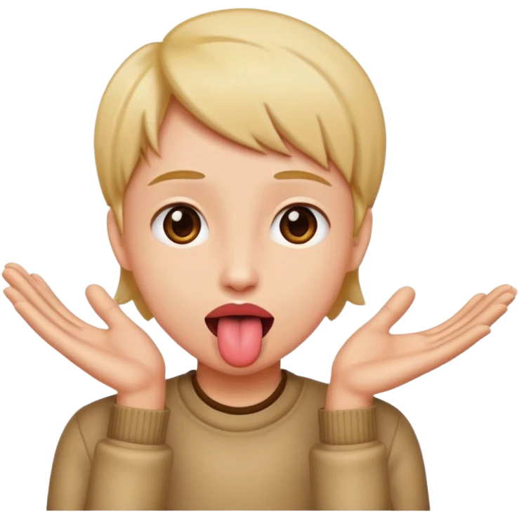 tongue out with hands to the side emoji
