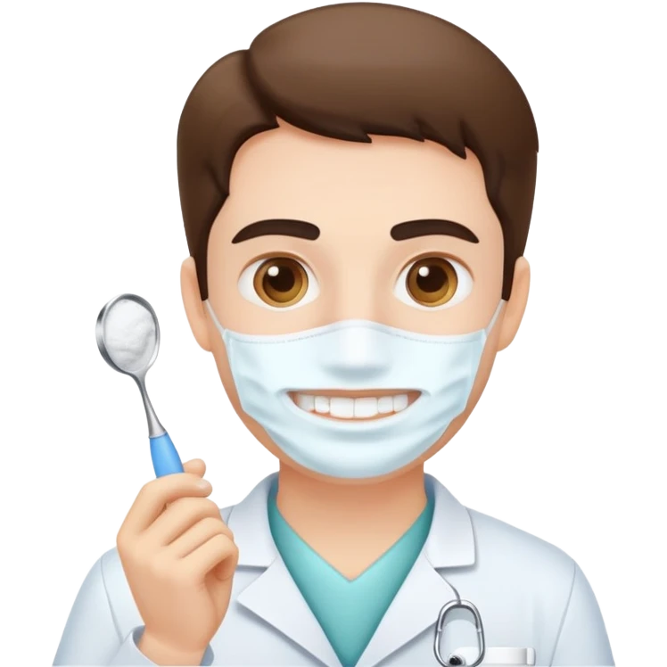 a dentist with white powder emoji