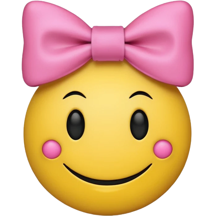Aesthetic smiley ￼ face ￼ wearing a bow ￼ emoji