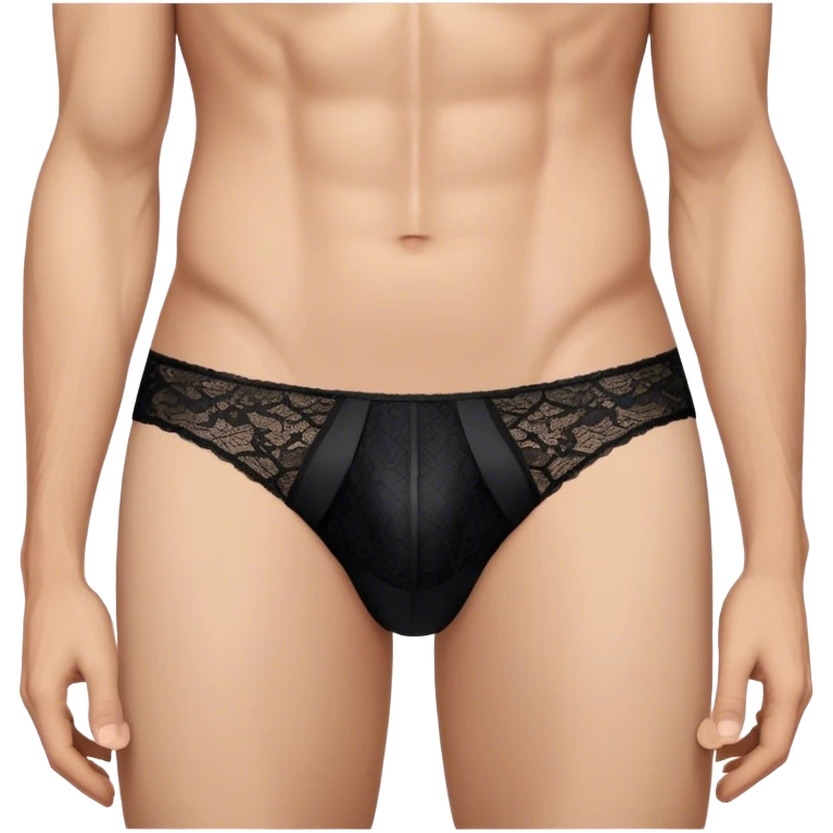 Black lace men’s briefs emoji