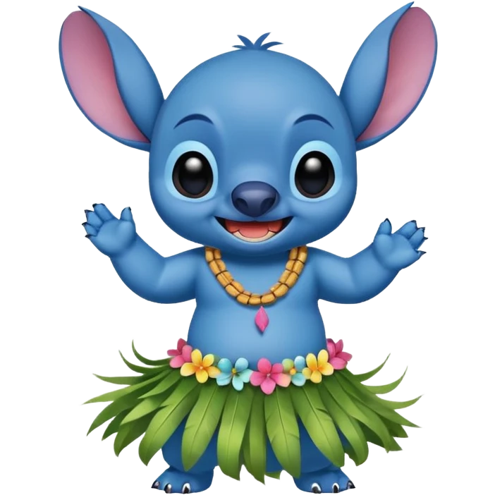 Stitch doing the hula emoji
