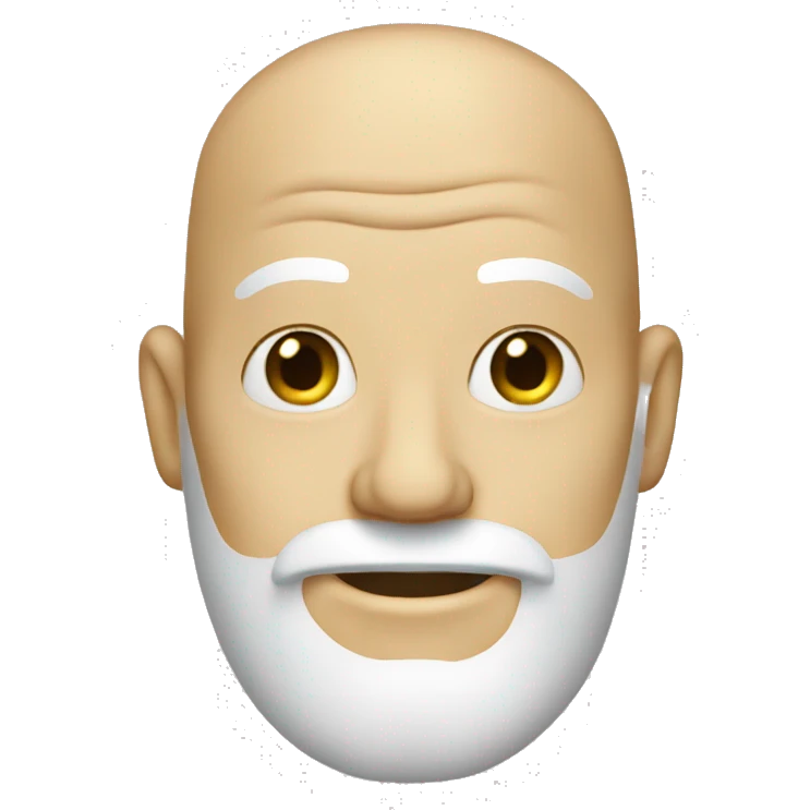 A white face with a bald head and a golden beard emoji