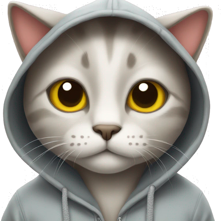 Cat wearing a hoodie emoji