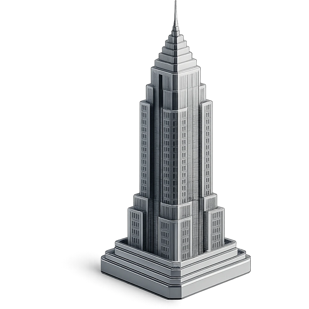 skyscraper in chrome style emoji