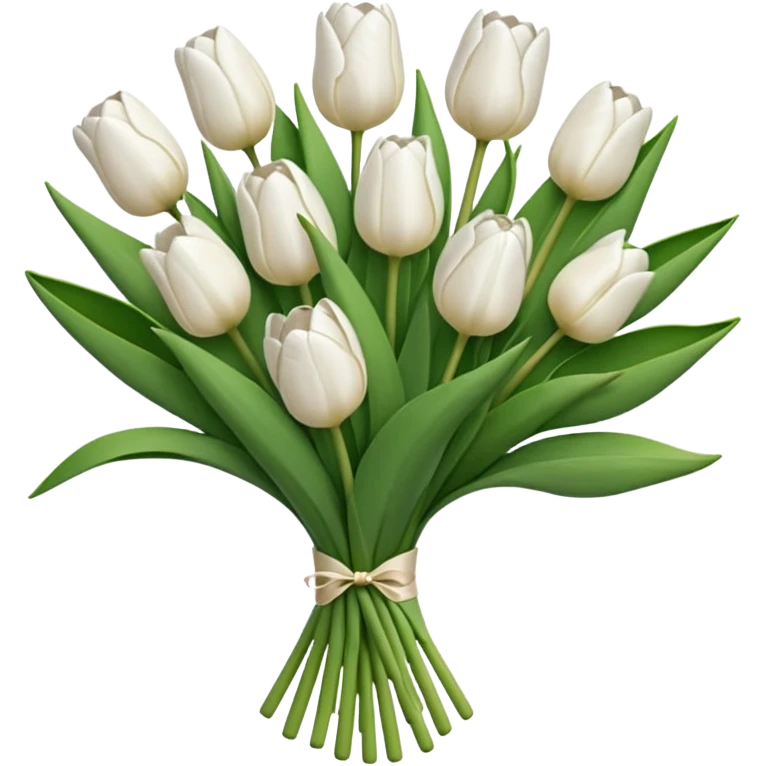 White tulip bouquet emoji