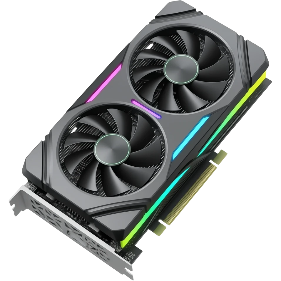 high-end GPU 3d rectangular video card two coolers emoji